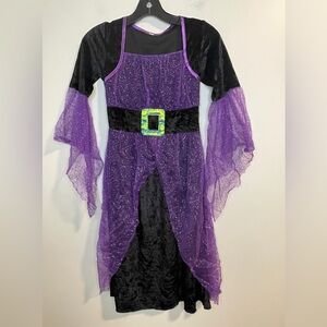 Costumes USA Child Witch Sorceress Dress Costume Cosplay WITH HAT Purple black